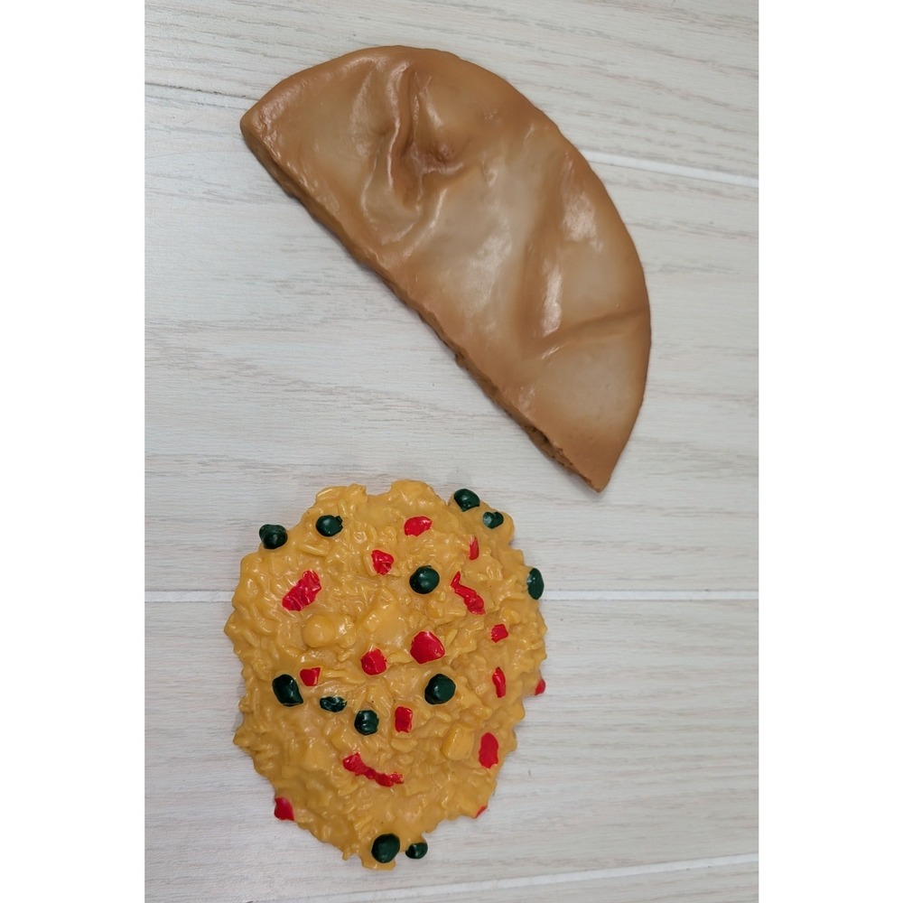 Pretend Play Food Yellow vegetable Rice and Pita Bread Set